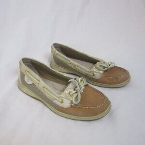 Sperry Top-sider Angelfish Slip-on Boat Shoe STS93484 Linen Oat Metallic 8.5